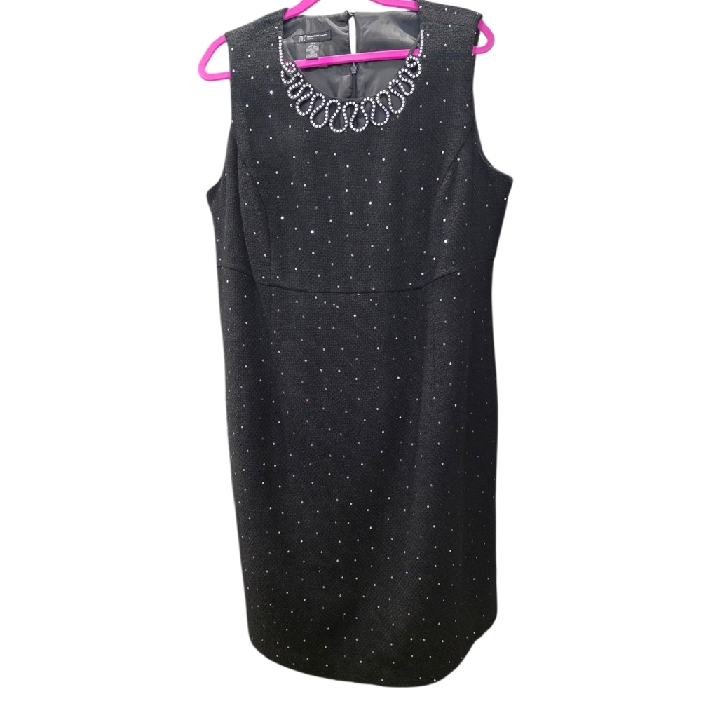 INC International Concepts Black Sleeveless Midi Dress with Rhinestone Accent